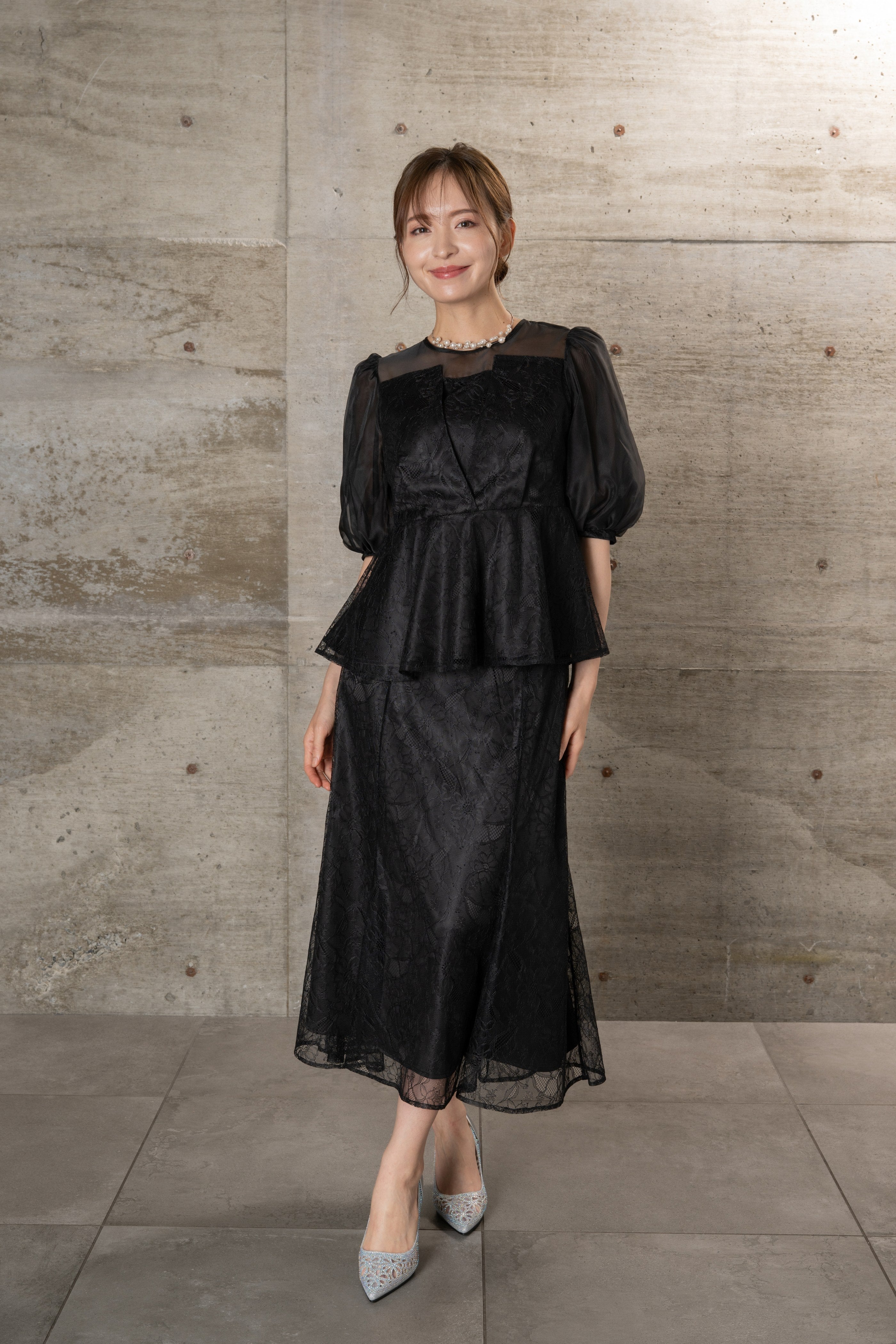 [レンタル] BELINDA DE CAPRIS マーメイドビスチェ風2P スカートドレス ブラック Lサイズ