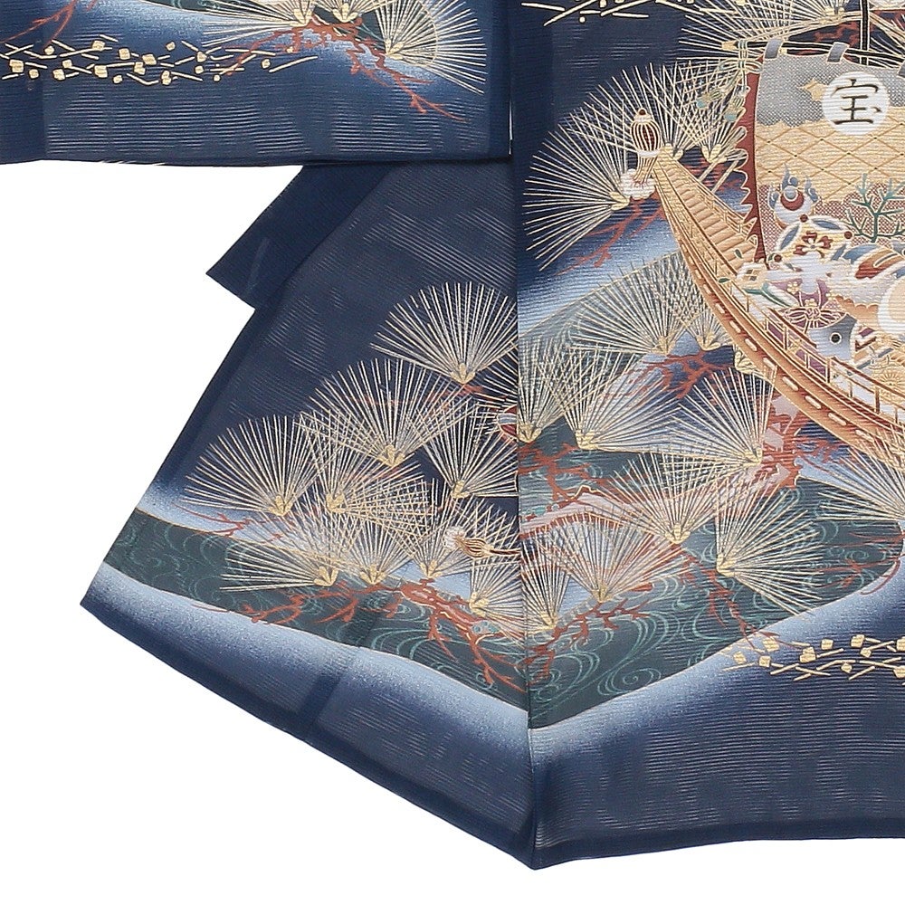 [レンタル] 男の子 お宮参り 産着・絽（夏用）レンタル6点フルセット 正絹 兜 宝船の宅配レンタル - 2