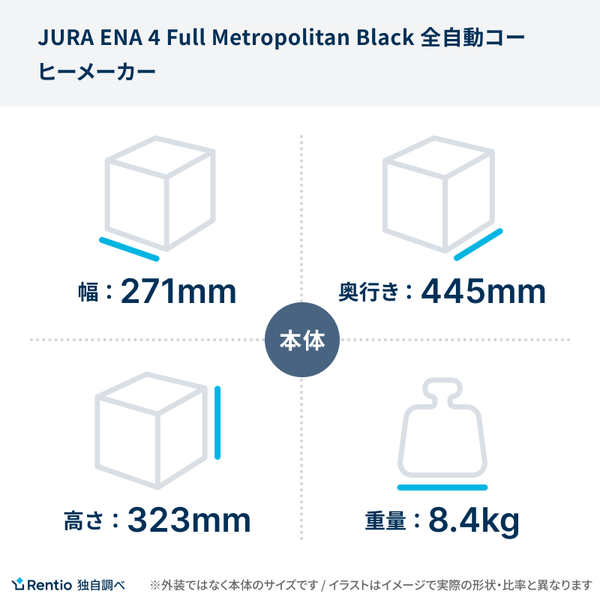[レンタル] 【長期利用向け】ユーラ(JURA) ENA 4 Full Metropolitan Black 全自動コーヒーメーカー - 5