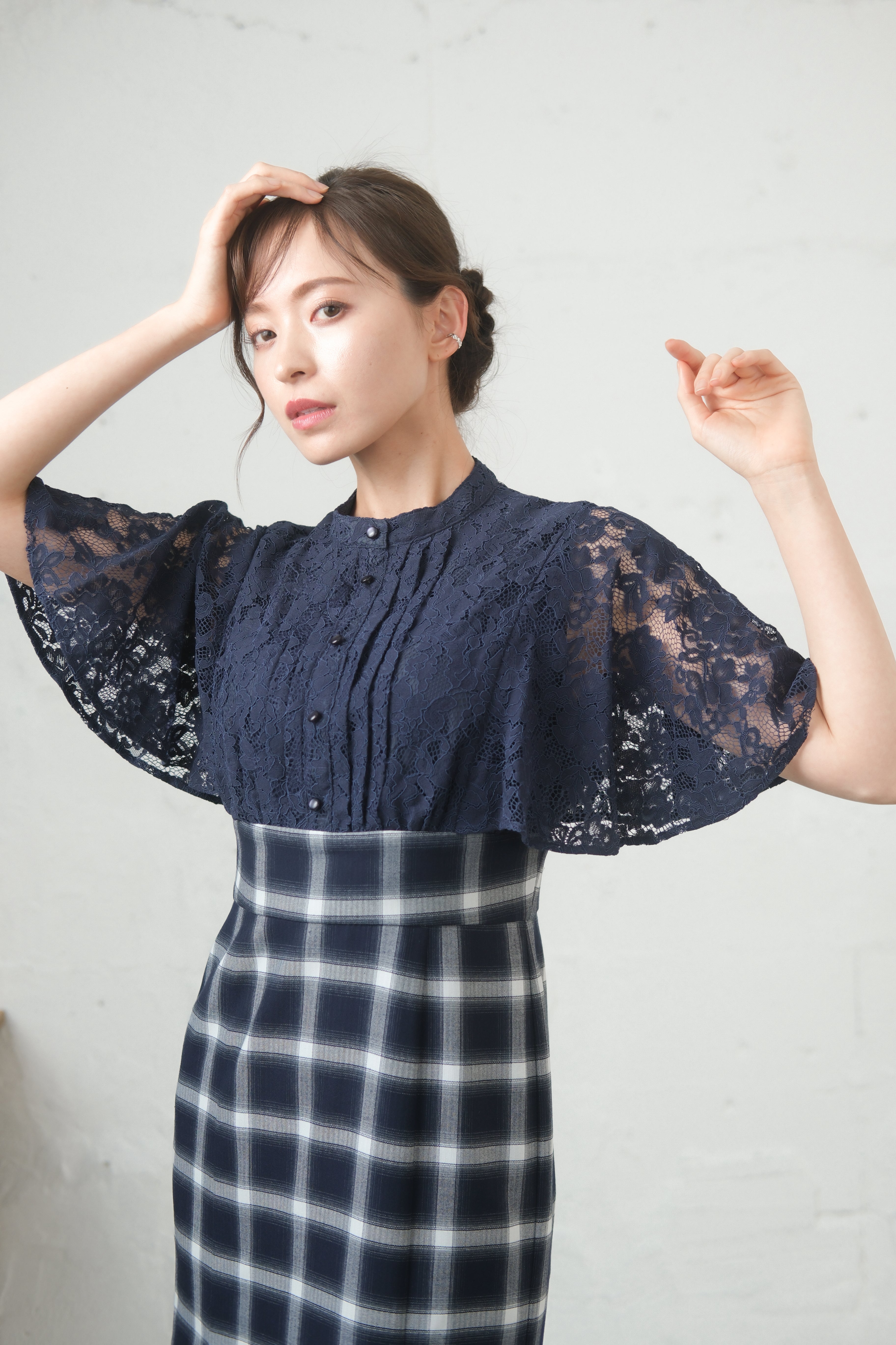 [レンタル] BELINDA DE CAPRIS レース切り替えマーメイド ワンピースドレス ネイビーの宅配レンタル - 6