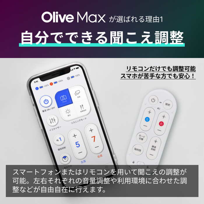 レンタル] Olive MAX ワイヤレス集音器 Remoteセット - Rentio[レンティオ]