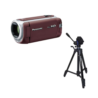パナソニック デジタルハイビジョンビデオカメラ HC-W590MS(ブラウン) ビデオカメラ用三脚 GX6400 Video セット