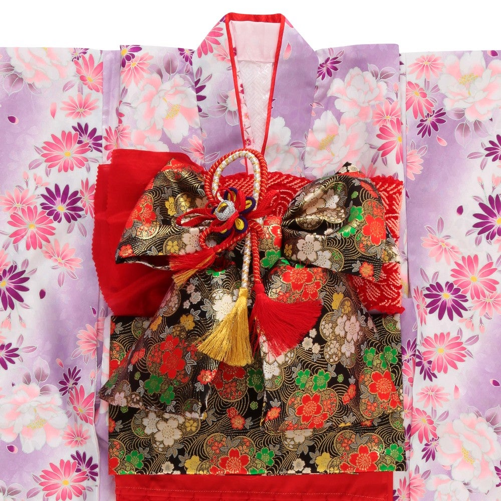 七五三/節句 着物セット 7歳女の子 ふんわり コスモス柄