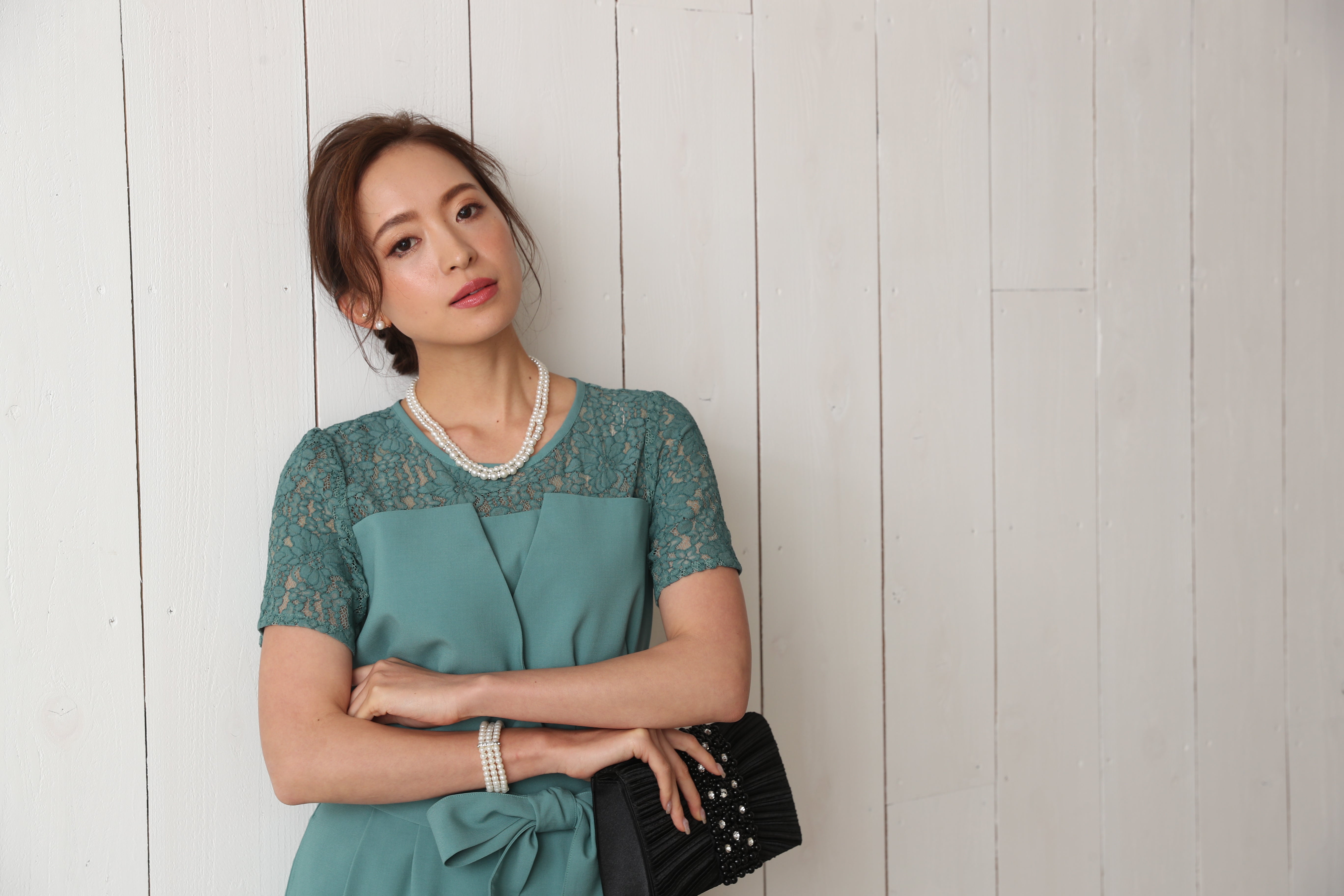 [レンタル] BELINDA DE CAPRIS 袖付きタックテーパード オールインワン パンツドレス ミントの宅配レンタル - 34