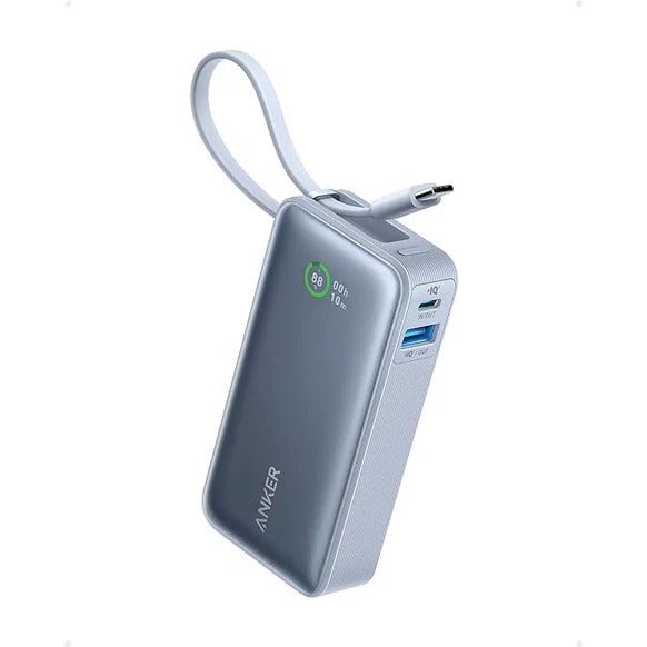 [レンタル] Anker Nano Power Bank (30W, Built-In USB-C Cable) モバイルバッテリー グレイッシュブルー