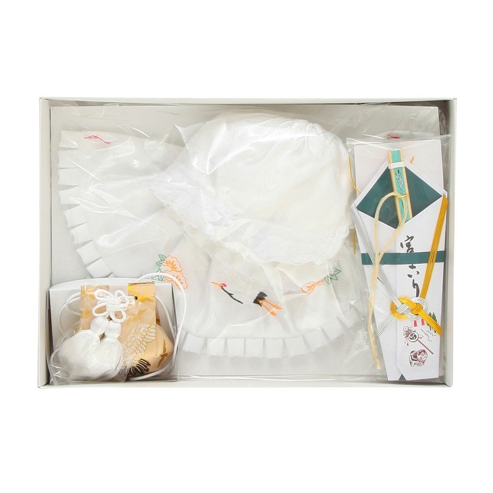 [レンタル] 男の子 お宮参り 産着レンタル6点フルセット 正絹 鷹 扇の宅配レンタル - 4