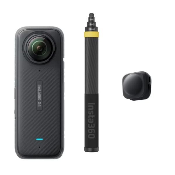 [レンタル] Insta360 X4 360度カメラ No Drone No Problem キット(レンズキャップ・超長い自撮り棒)