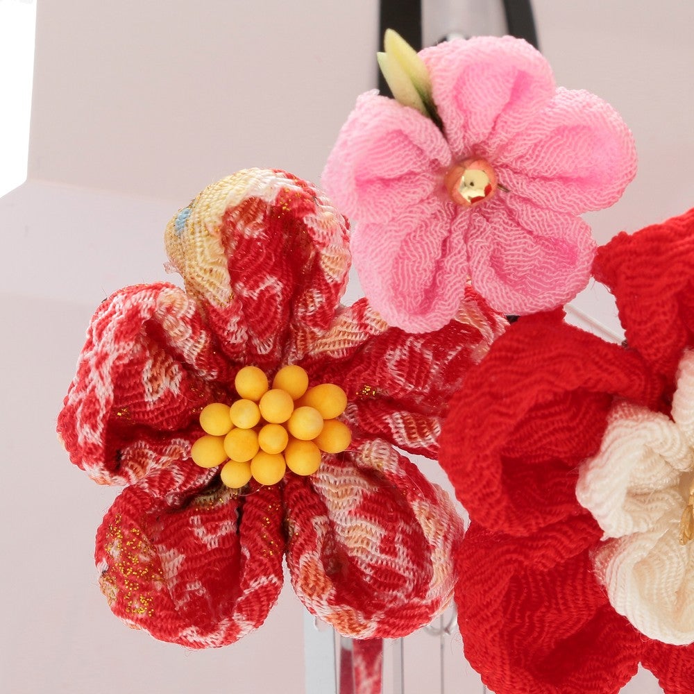 [レンタル] 七五三/節句 和装髪飾り 2点セット パッチン留め (レッド)の宅配レンタル - 5