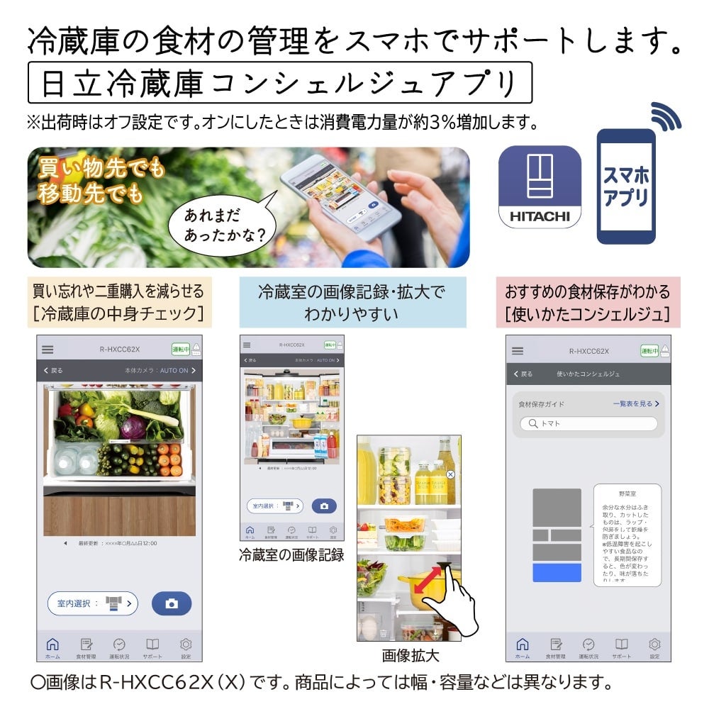 [レンタル] [570L][ファミリー向け][観音開き]日立 R-VWC57X まんなか野菜 冷凍冷蔵庫 ライトゴールド - 5