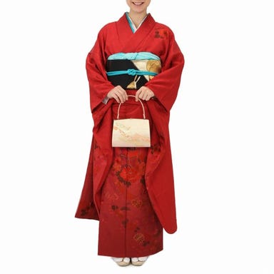 振袖 同系色花柄 Lサイズ レッド Lサイズ