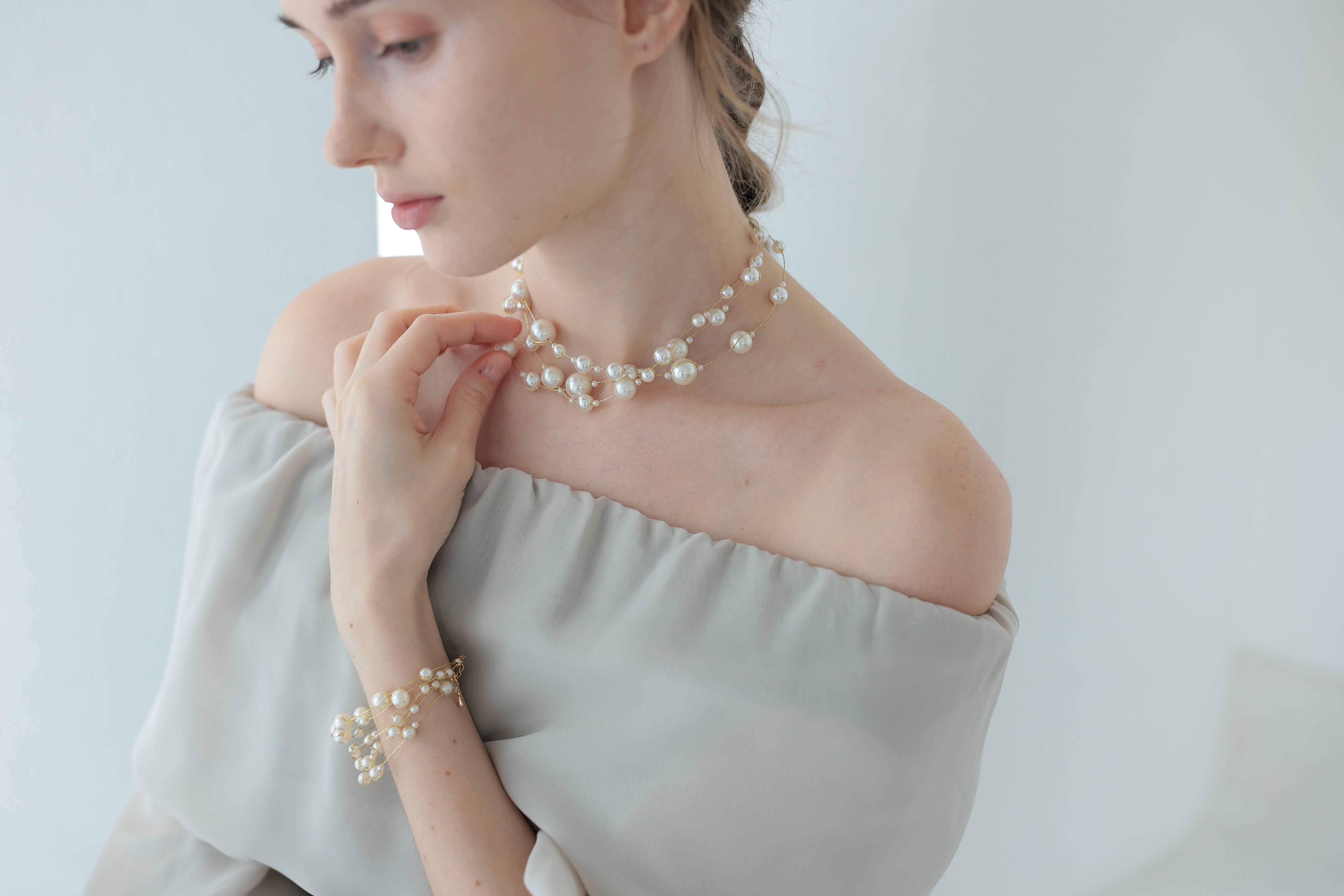 [レンタル] アートマリー ３連パールネックレス ゴールドの宅配レンタル - 3