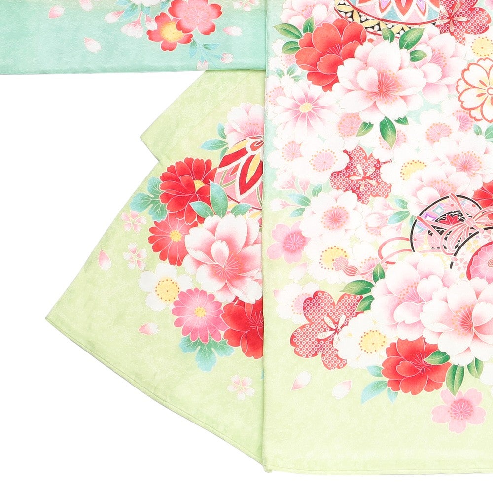 [レンタル] 女の子 お宮参り 産着レンタル6点フルセット 正絹 御所車 桜の宅配レンタル - 2