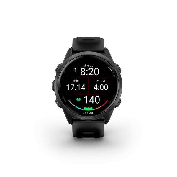 ガーミン(GARMIN) Forerunner 570 42mm ランニングGPSウォッチ ブラック 正面 - 2