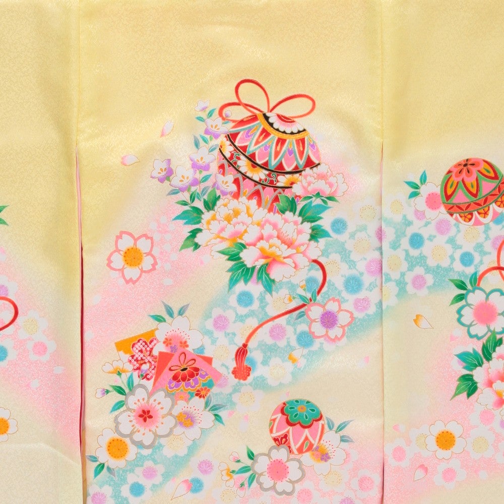 [レンタル] 女の子 お宮参り 産着レンタル6点フルセット 正絹 桜 鞠の宅配レンタル - 3