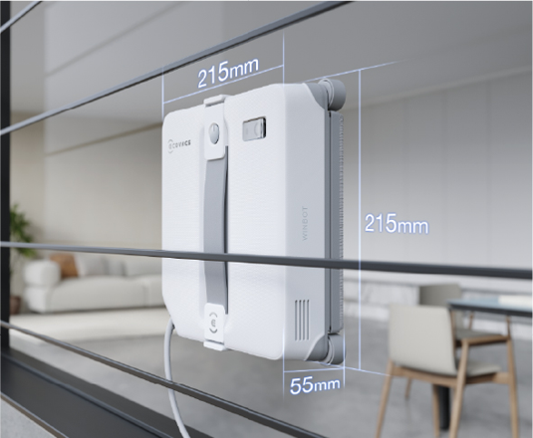 ECOVACS 窓掃除ロボット WINBOT mini2 寸法図 215×215×55mm - 9