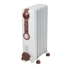 [2015年発売モデル] デロンギ JR0812-BR オイルヒーター 1200W 8～10畳 暖房（ホワイト＋ブラウン）