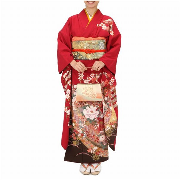 [レンタル] 振袖 大花柄 Mサイズ(レッド×ブラック,レッド) / Lサイズ(ネイビー)の宅配レンタル - 8