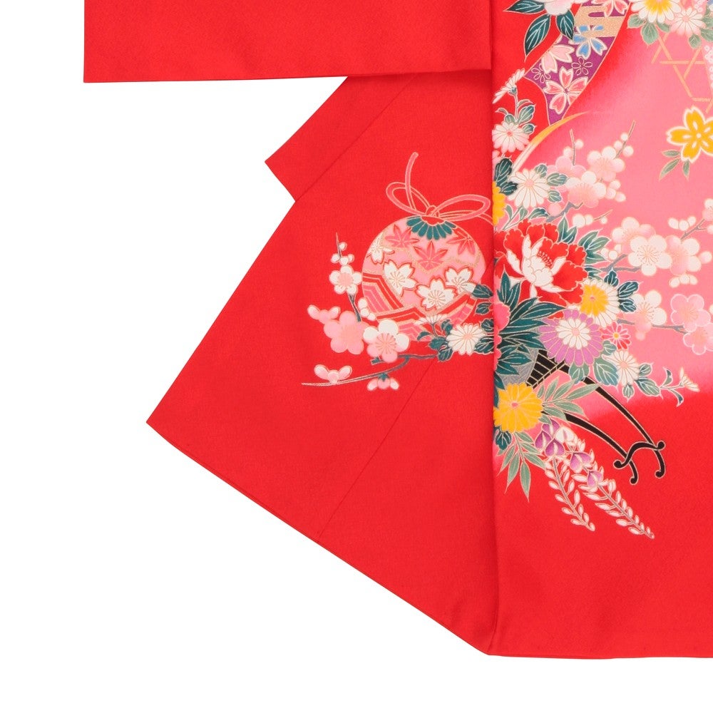 [レンタル] 女の子 お宮参り 産着レンタル6点フルセット 正絹 牡丹 花車Aの宅配レンタル - 2