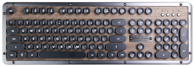 AZIO Bluetooth/USB有線接続 タイプライター式 キーボード ウッド