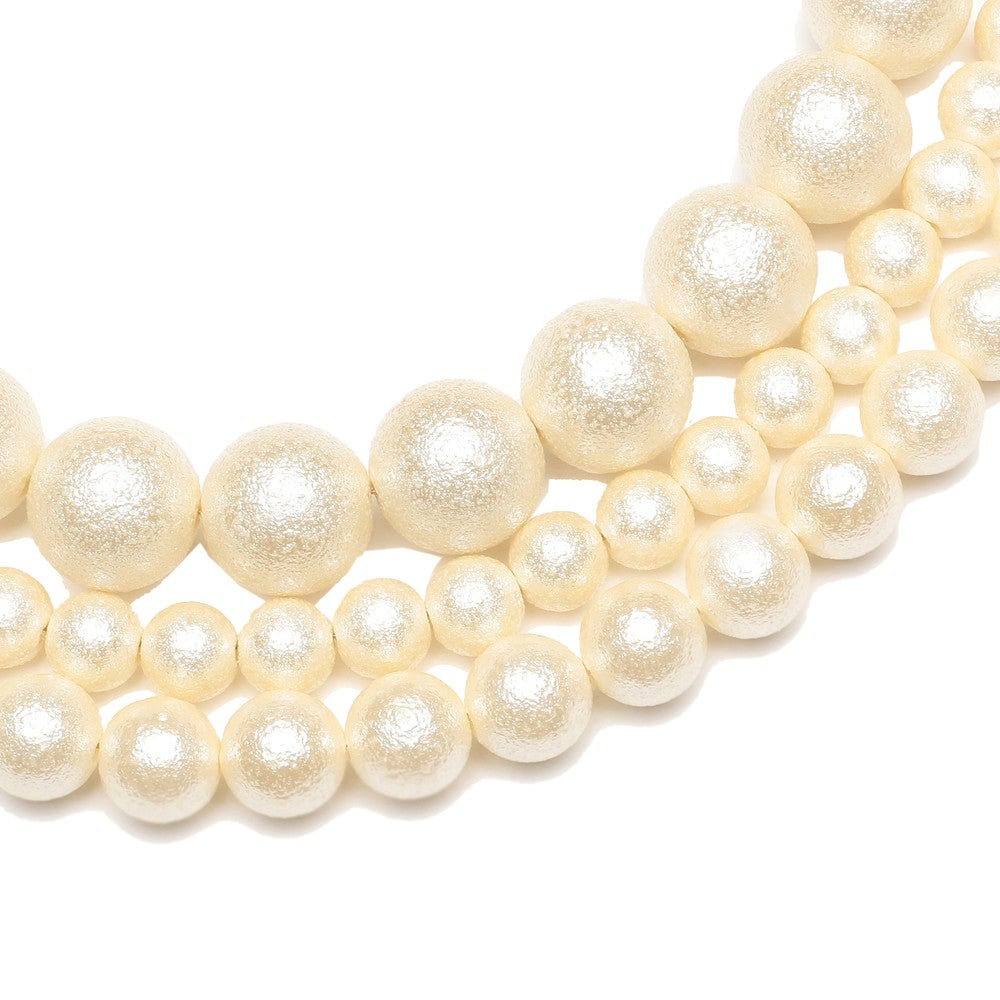 AneMone コットンパールネックレス 3連パールデザイン