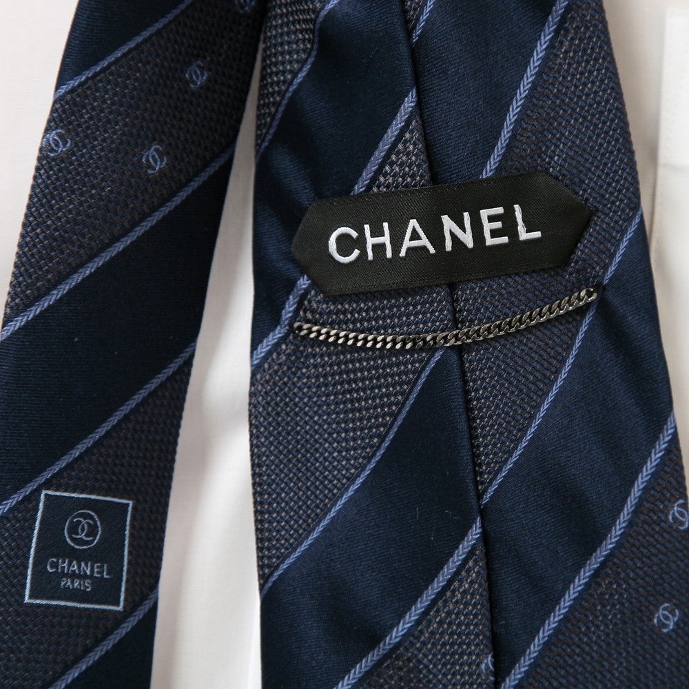 CHANEL ネクタイ ネイビー ストライプ 楽天市場】CHANEL シャネル ネクタイ シルクタイ ストライプ