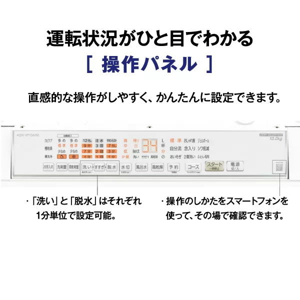 [レンタル] アクア AQW-VP10A 10kg 全自動洗濯機 - 9