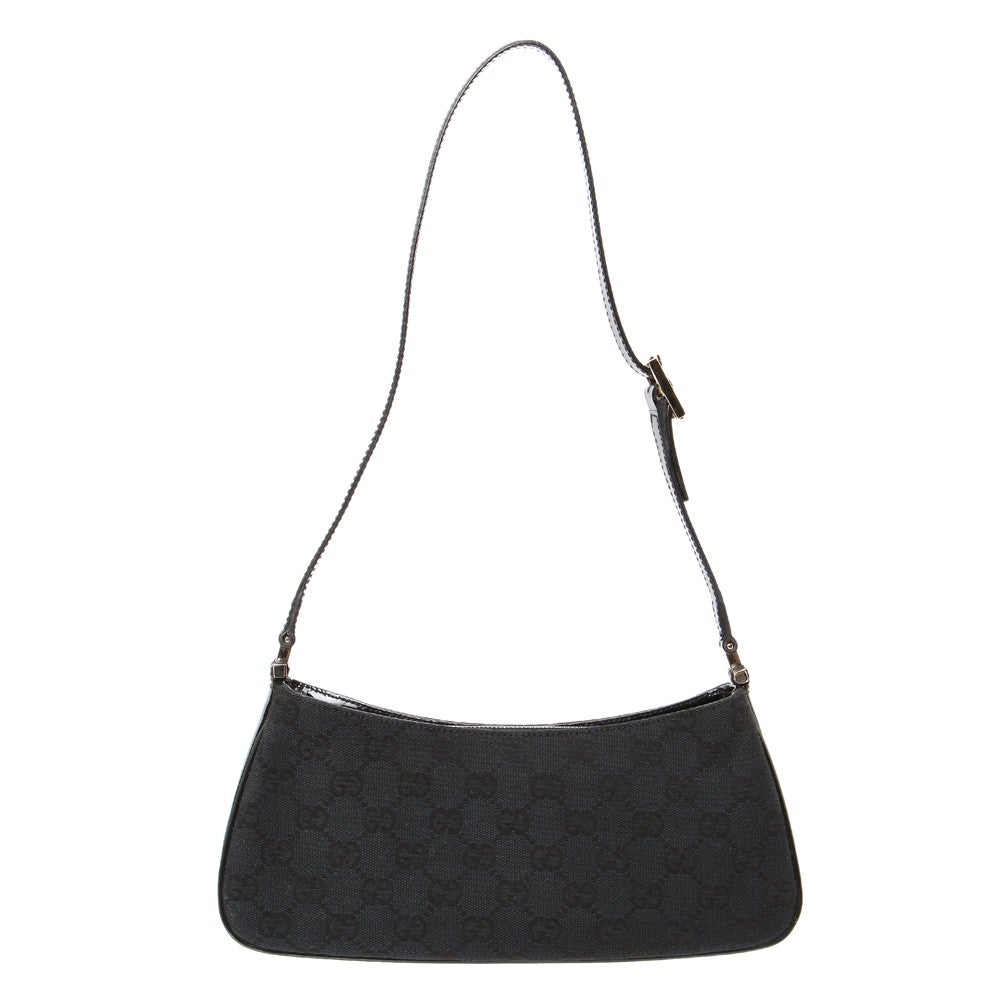 レディース グッチ GG柄 キャンバス×エナメル ショルダーバッグ