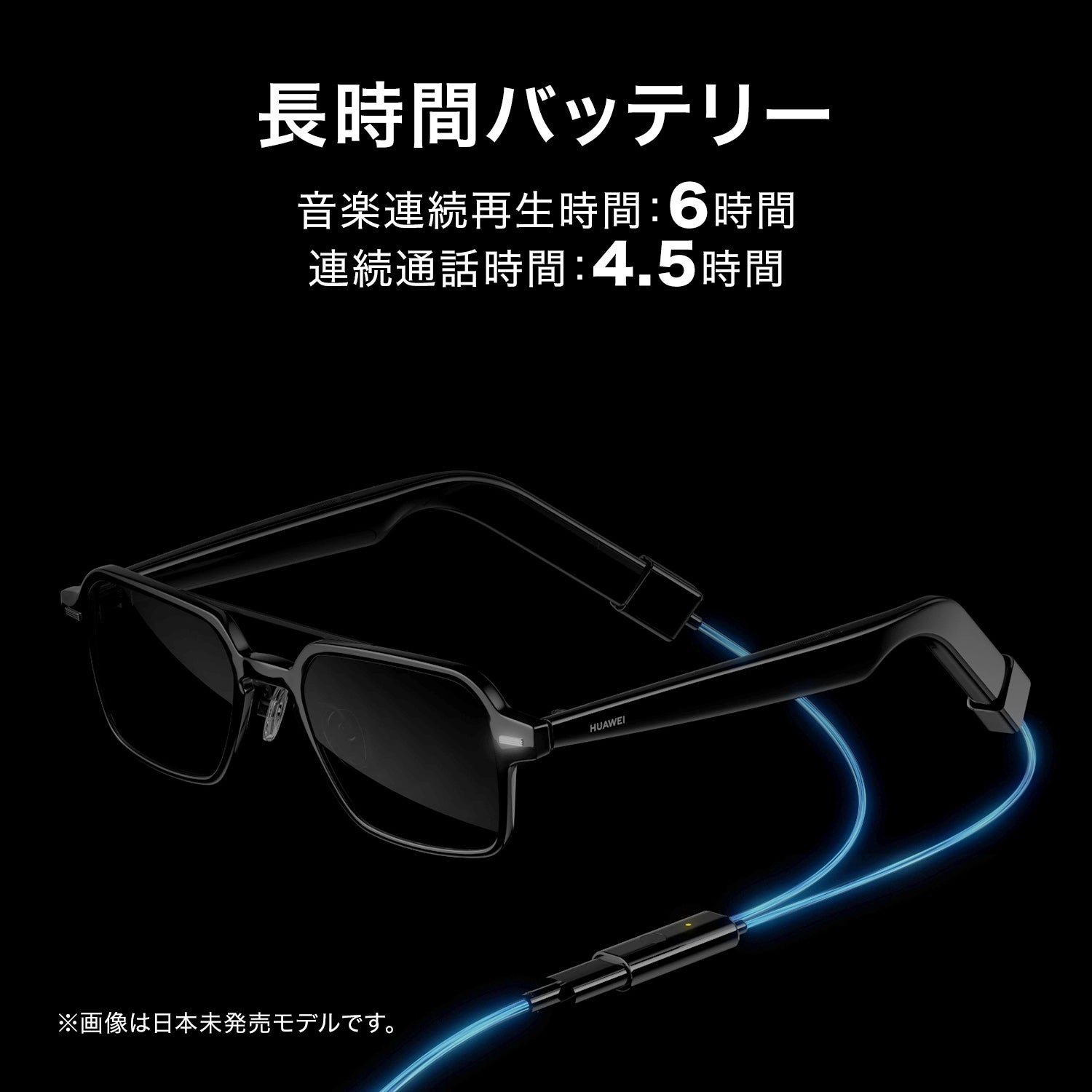 [レンタル] HUAWEI Eyewear スピーカー内蔵アイウェア ウェリントン型ハーフリム HV8A000720 - 5