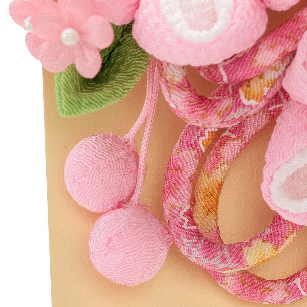 [レンタル] 七五三/節句 和装ちりめん髪飾り 梅 パッチン留め (ピンク)の宅配レンタル - 4