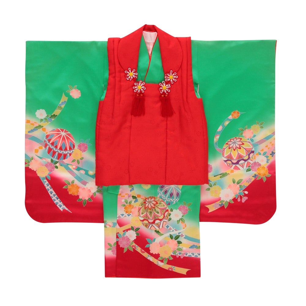 [レンタル] 七五三/節句 被布セット 3歳女の子 被布セット 鞠 華美の宅配レンタル - 5