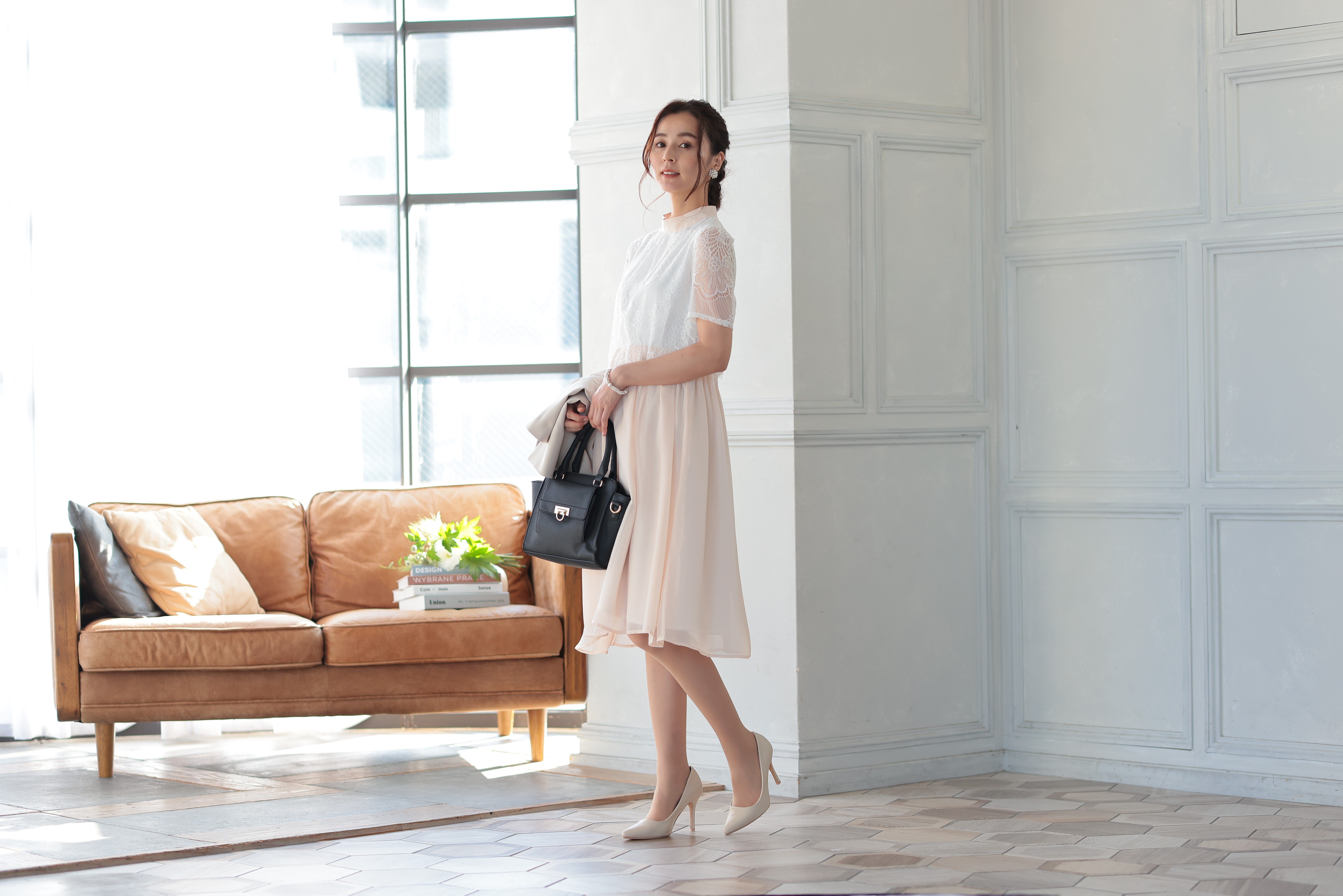 アートマリー ボトルネックワンピースジャケットスーツ【2点セット】ベージュ