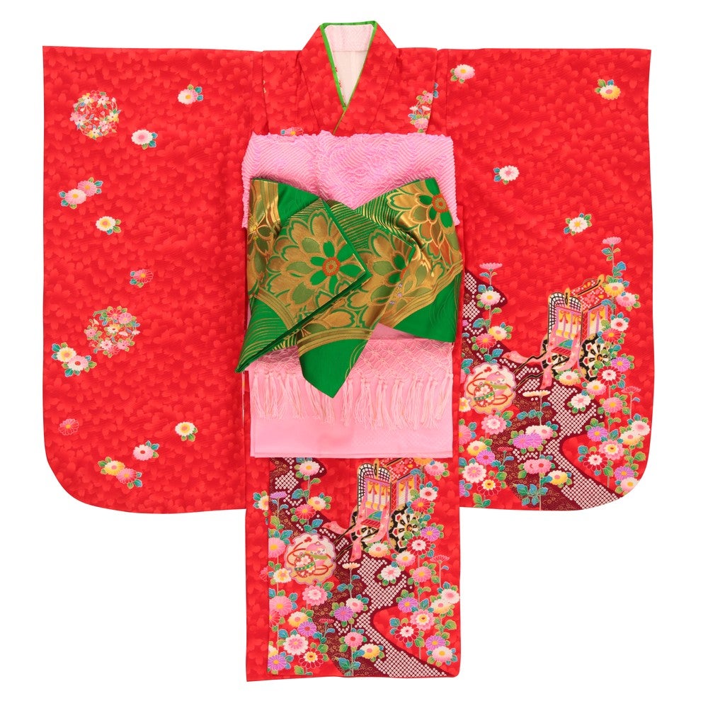 [レンタル] 七五三/節句 着物セット 7歳女の子 立体的 優美の宅配レンタル - 4