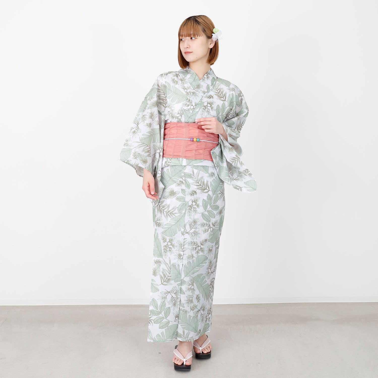 [レンタル] [2025新作]SION レディース浴衣 葉模様 フリーサイズの宅配レンタル - 3