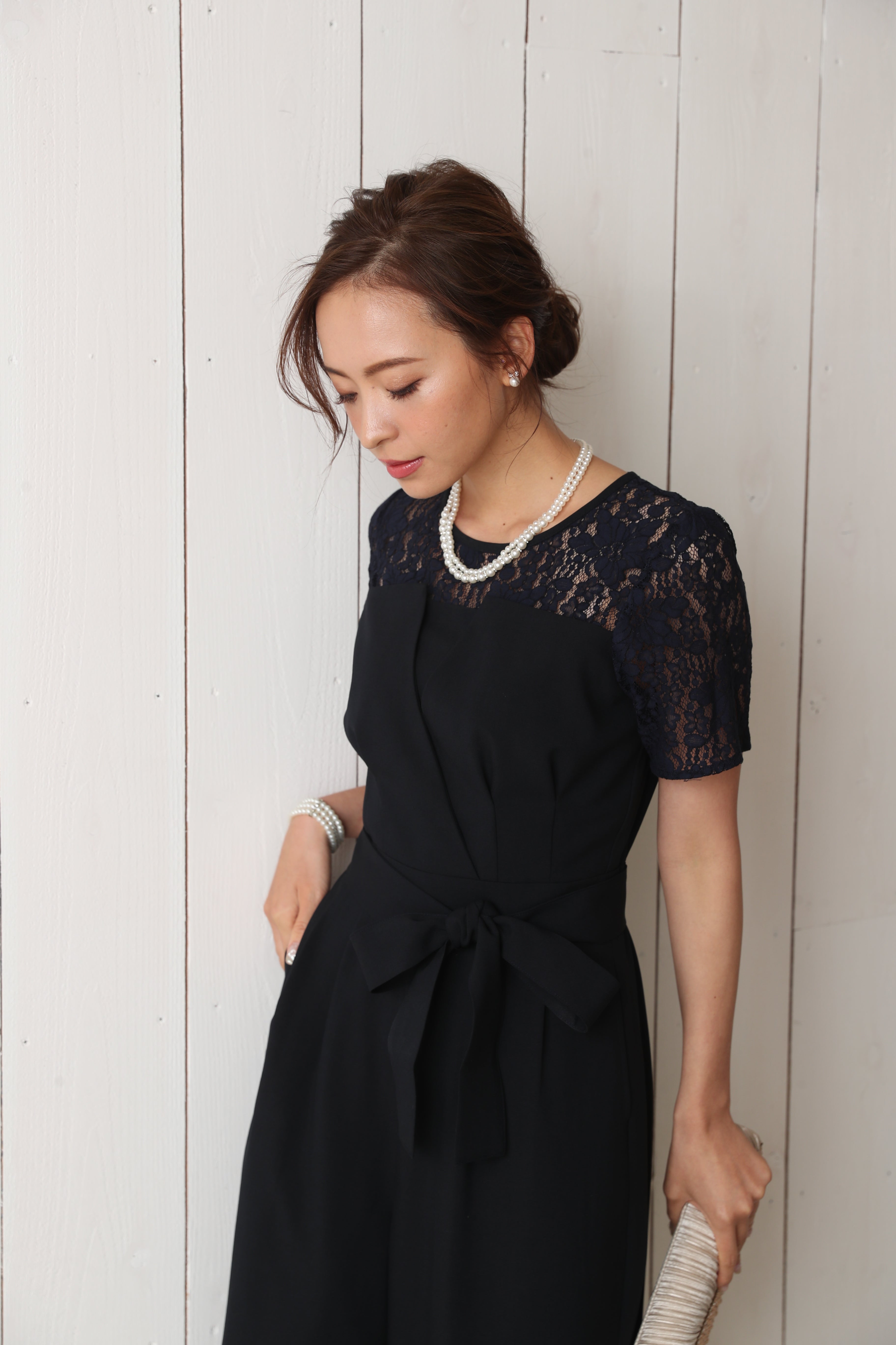 [レンタル] BELINDA DE CAPRIS 袖付きタックテーパード オールインワン パンツドレス ネイビーの宅配レンタル - 19