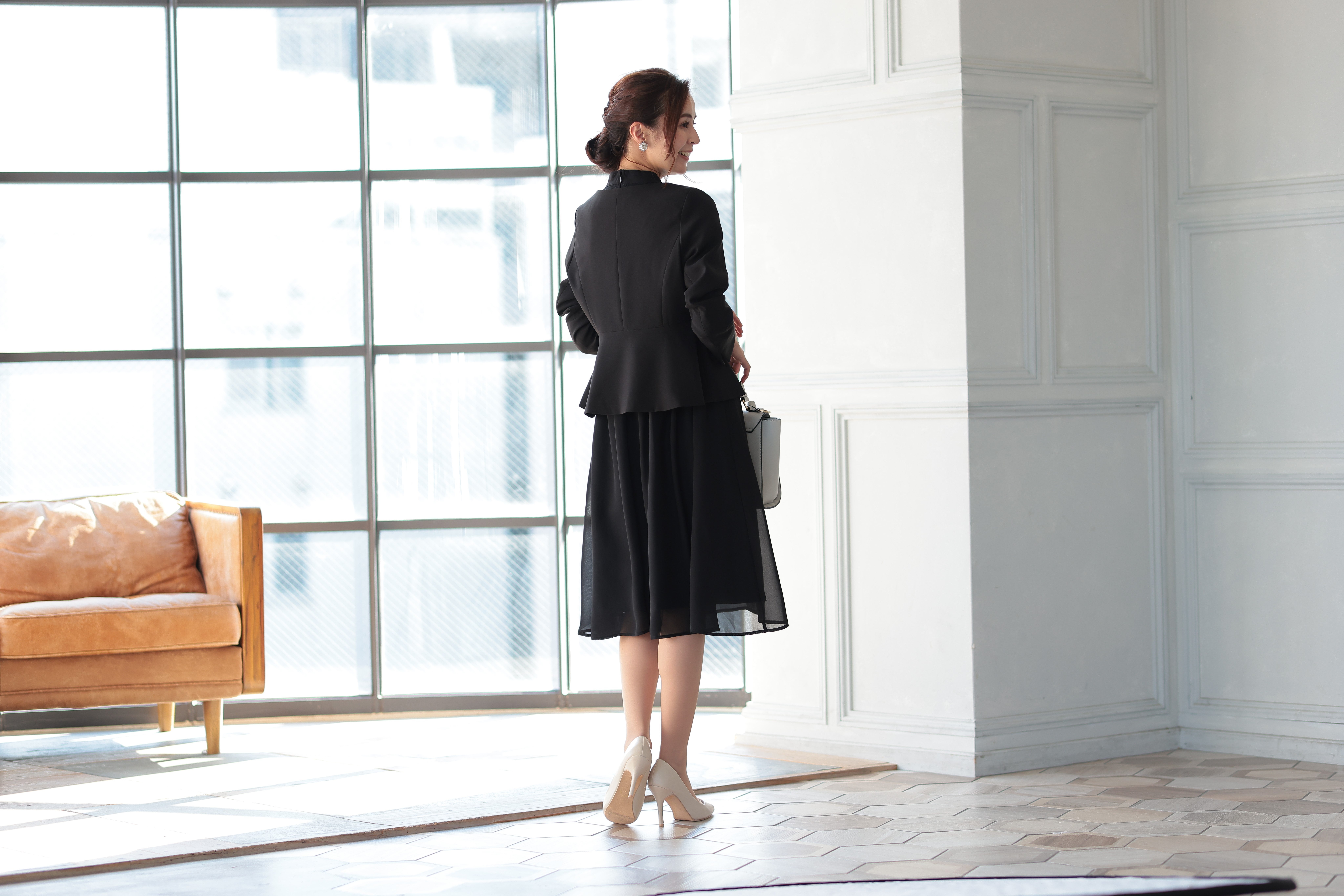 [レンタル] アートマリー ボトルネックワンピースジャケットスーツ【2点セット】ブラックの宅配レンタル - 3