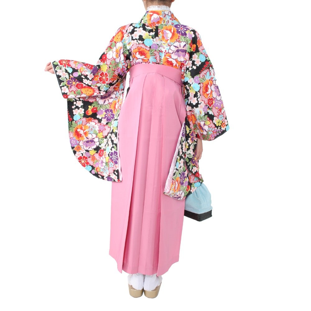 [レンタル] 女性用 袴セット カラフル花柄 (着物、袴、和装小物一式)の宅配レンタル - 2