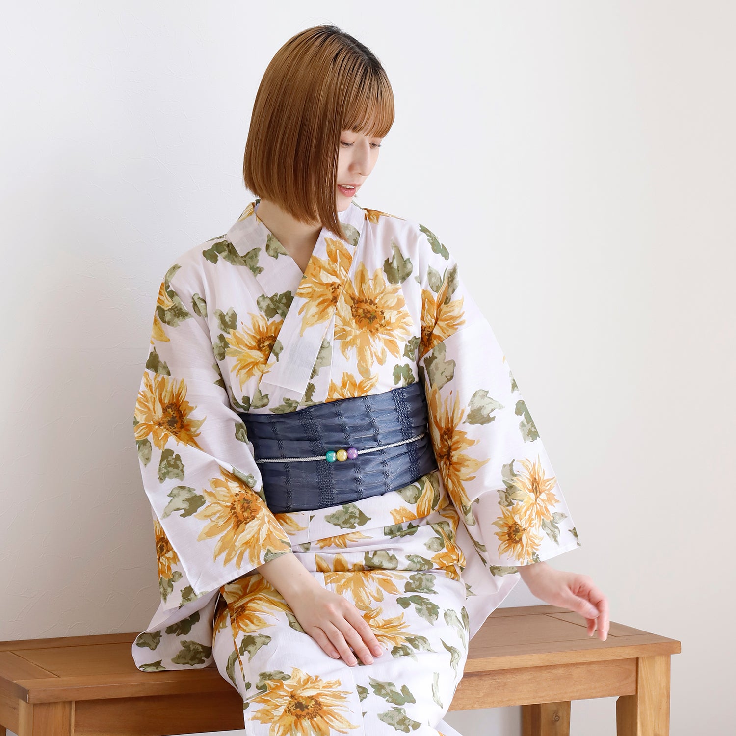 [レンタル] [2025新作]SION レディース浴衣 向日葵 フリーサイズ