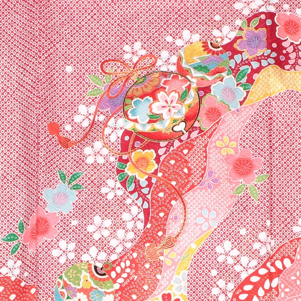 [レンタル] 女の子 お宮参り 産着レンタル6点フルセット 正絹 疋田鹿 鞠の宅配レンタル - 3