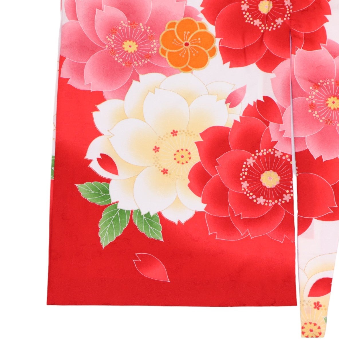 [レンタル] 女の子 お宮参り 産着レンタル6点フルセット 大桜柄 赤の宅配レンタル - 2