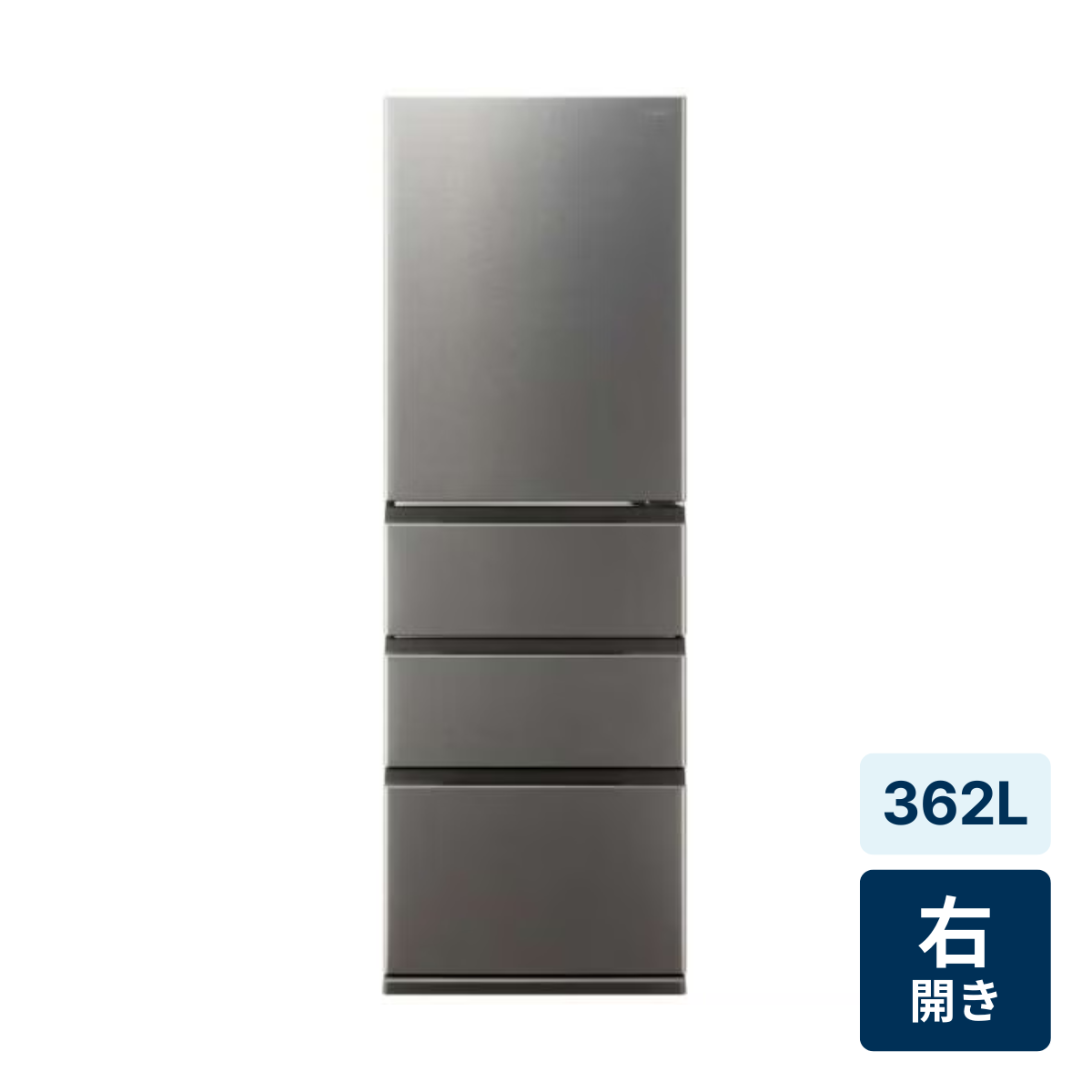 [レンタル] [362L][二人暮らし向け][右開き]アクア FREEZIA+ AQR-36R 冷凍冷蔵庫 ブライトダークシルバー