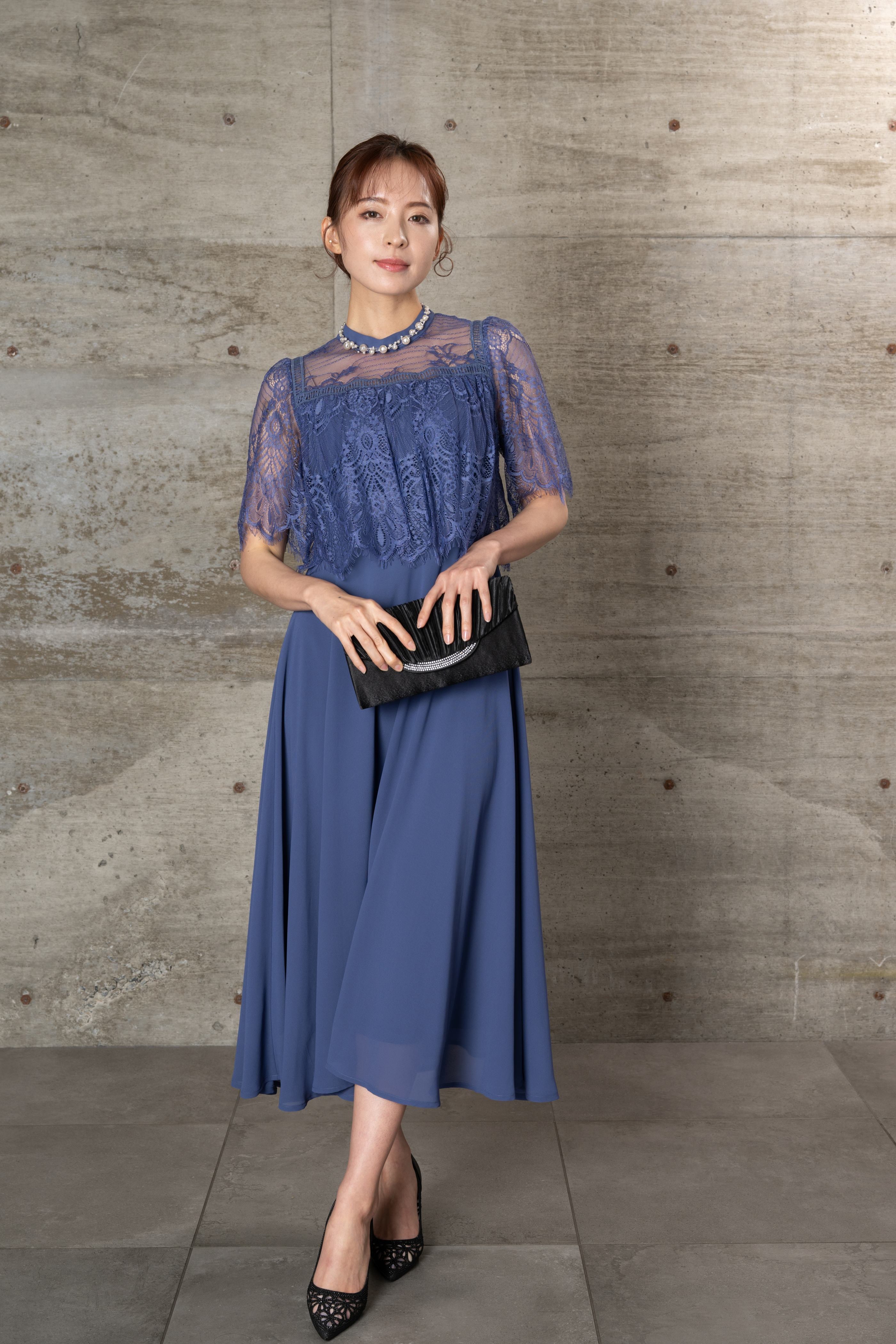 [レンタル] BELINDA DE CAPRIS スタンドカラーフレアドレスの宅配レンタル - 19