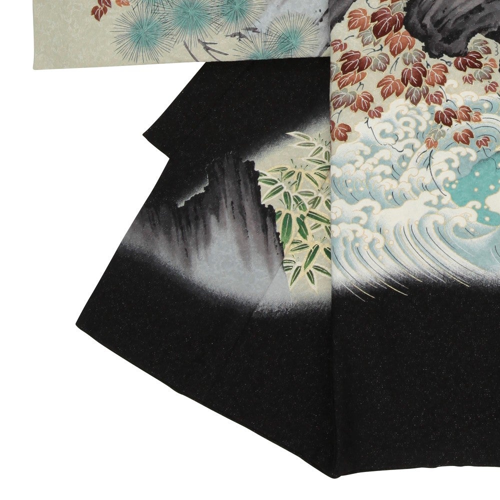 [レンタル] 男の子 お宮参り 産着レンタル6点フルセット 正絹 虎 荒波の宅配レンタル - 2