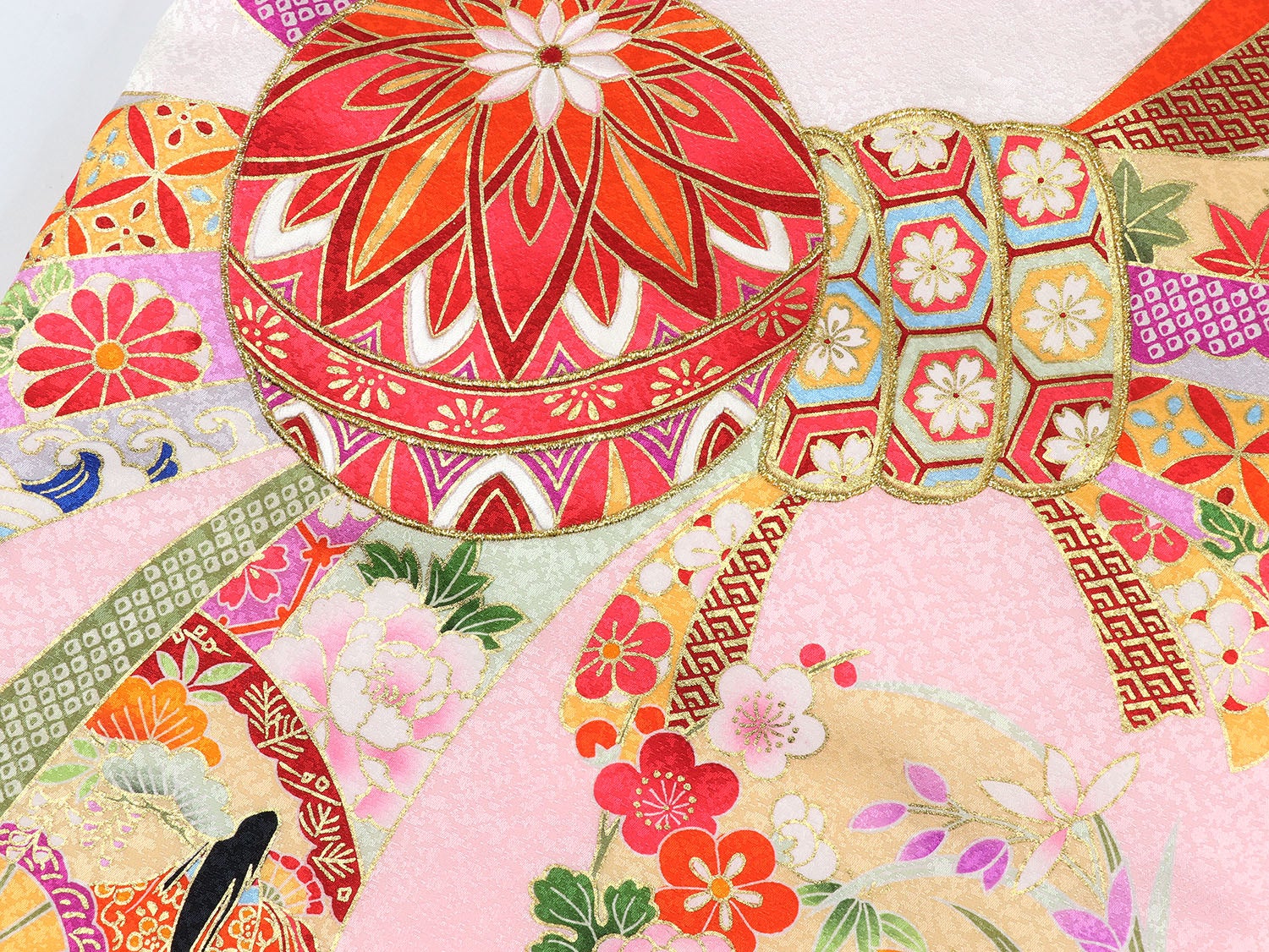 [レンタル] 女の子 お宮参り 産着 レンタル6点フルセット 正絹 鞠の十徳 白色の宅配レンタル - 4