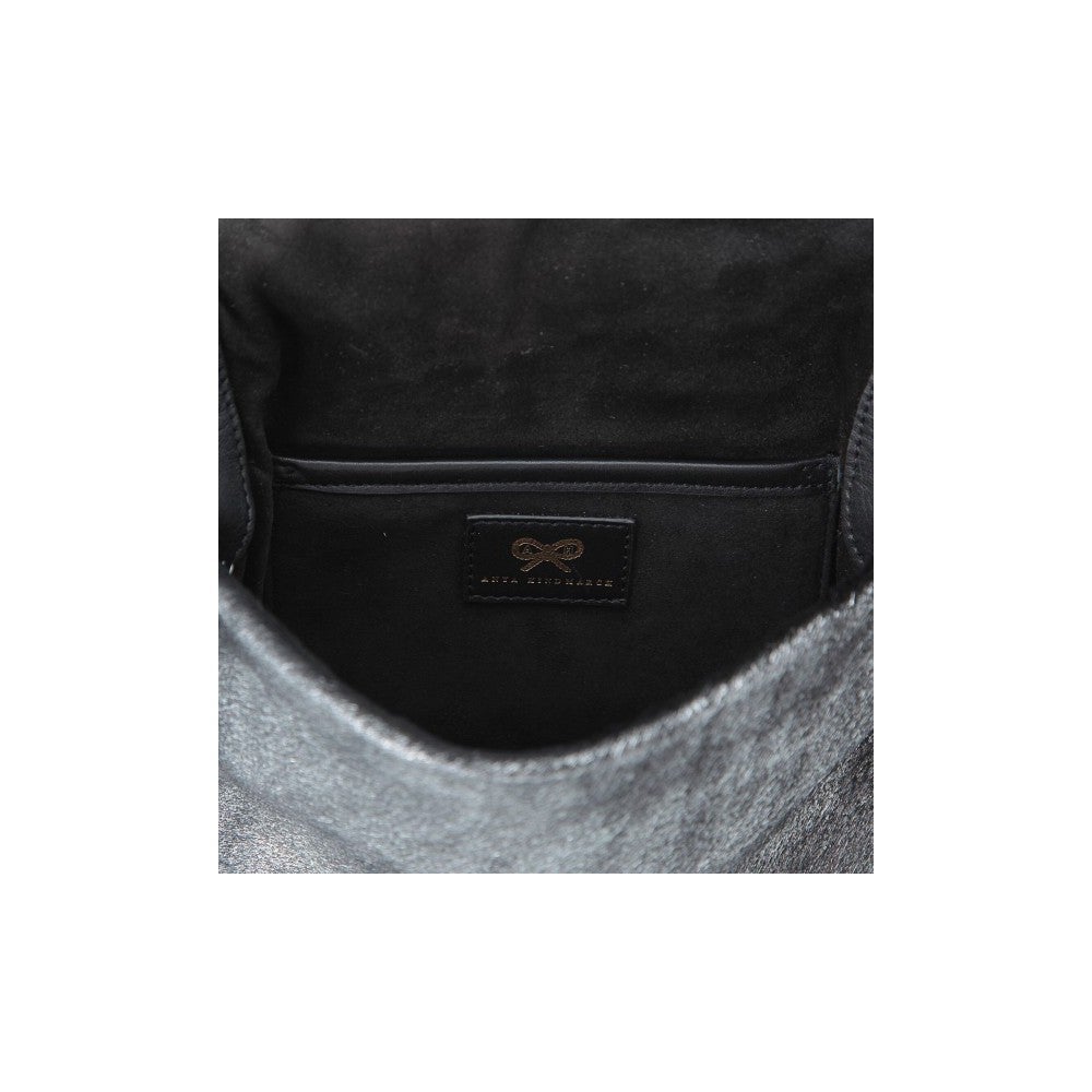 [レンタル] レディース アニヤハインドマーチ ロズリン・ヘアーメタリック・アンスラサイト ショルダーバッグ - 9