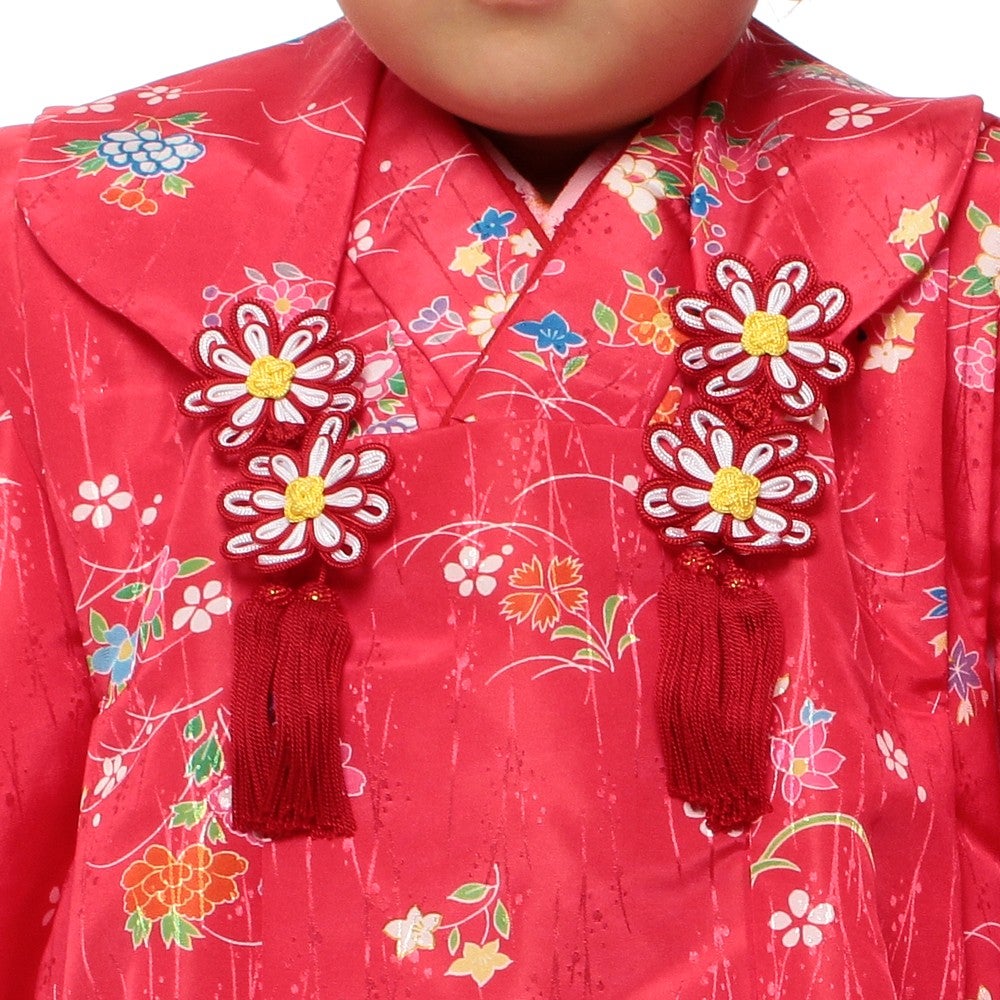 [レンタル] 七五三/節句 被布セット 3歳女の子 水玉模様 小花の宅配レンタル - 3