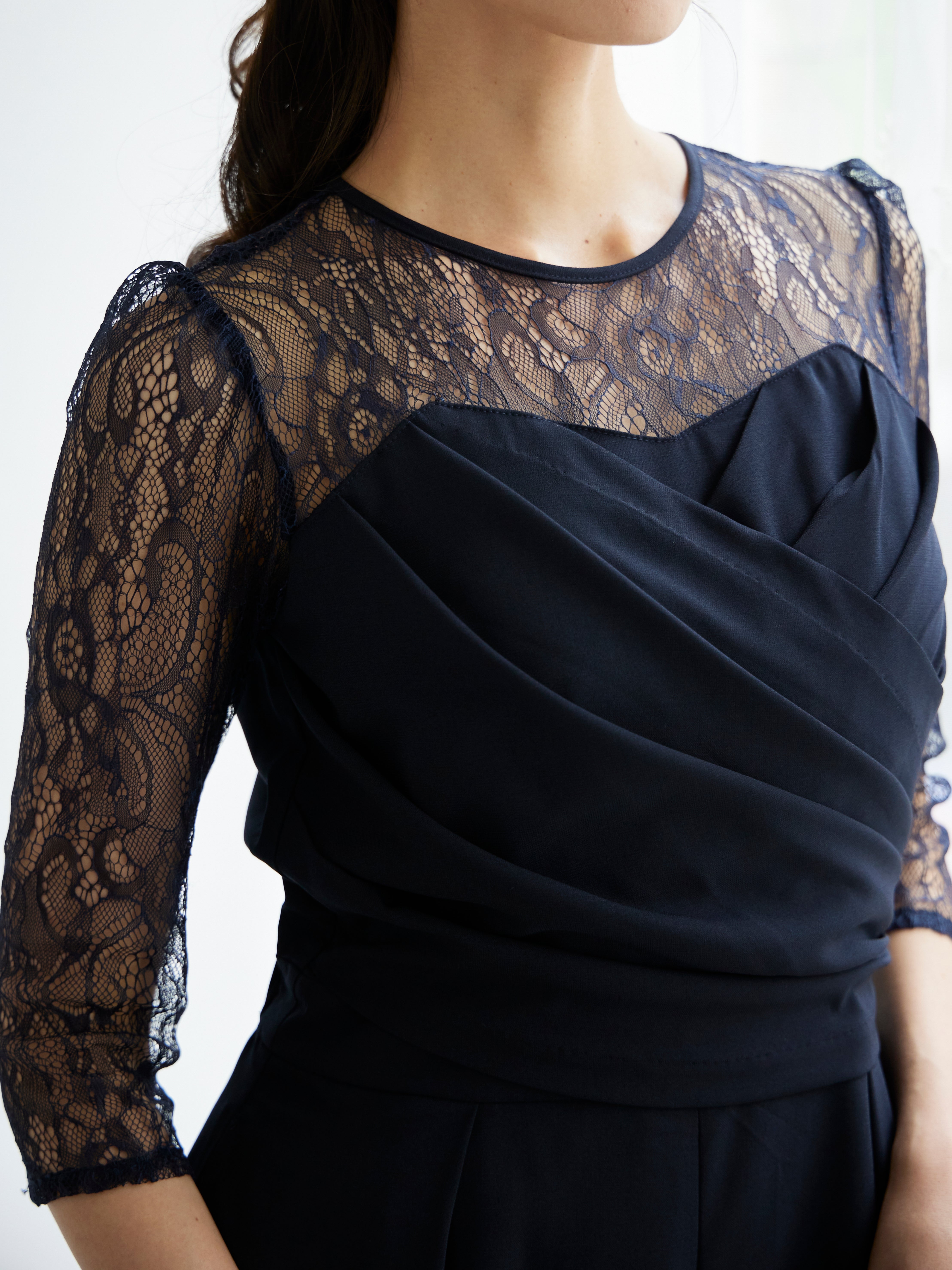 [レンタル] BELINDA DE CAPRIS クロスデザイン オールインワン パンツドレス ネイビーの宅配レンタル - 12