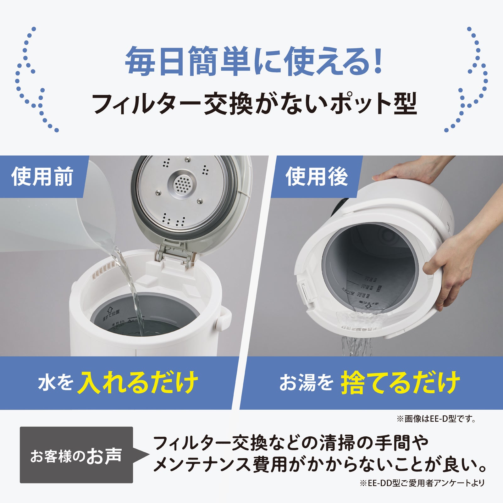 [レンタル] 象印 スチーム式加湿器 EE-MC20 2026年モデル - 4