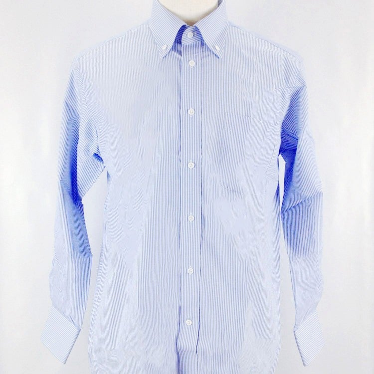 [レンタル] 早稲田屋 メンズワイシャツ 長袖 ボタンダウン ブルー ペンシルストライプ (Mサイズ / Lサイズ)の宅配レンタル - 3