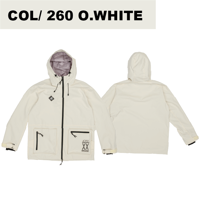 [レンタル] 【XLサイズ】オンヨネ(ONYONE) 男女兼用 スノーボードウェア 上下セット OUTER JACKET JFJ96200 O.WHITE / OUTER PANTS JFP96800 BLACKの宅配レンタル - 2