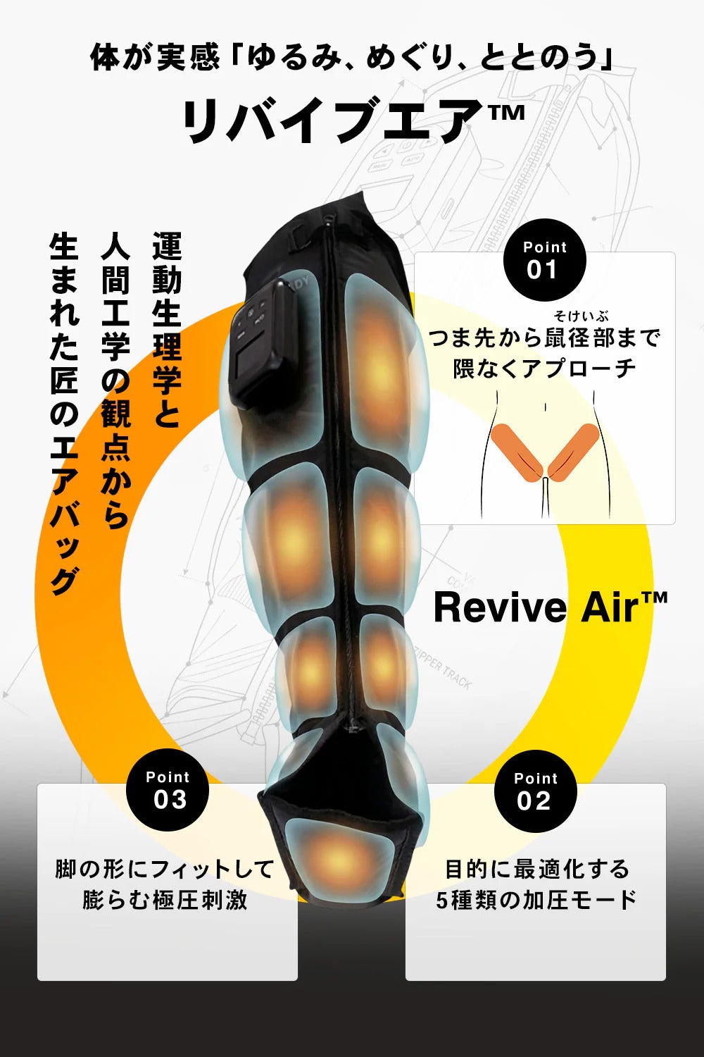 [レンタル] STEADY（ステディ） 3Dエアフットリリース Pro フットマッサージャー ST161 - 3
